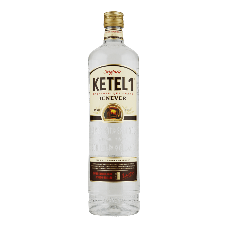 KETEL 1 jonge jenever, Nederlandse jenever kopen, Hollandse borrel, traditionele jenever, jenever cocktail, borrel drank, jenever 1 liter.