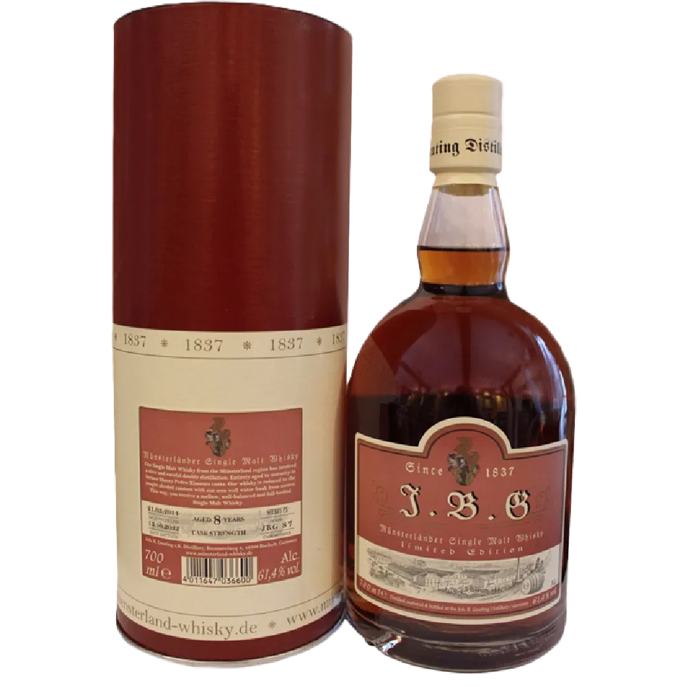 J.B.G. Münsterländer Single Malt 8 Jaar – PX Sherry Butt – Cask Strength 61,4%