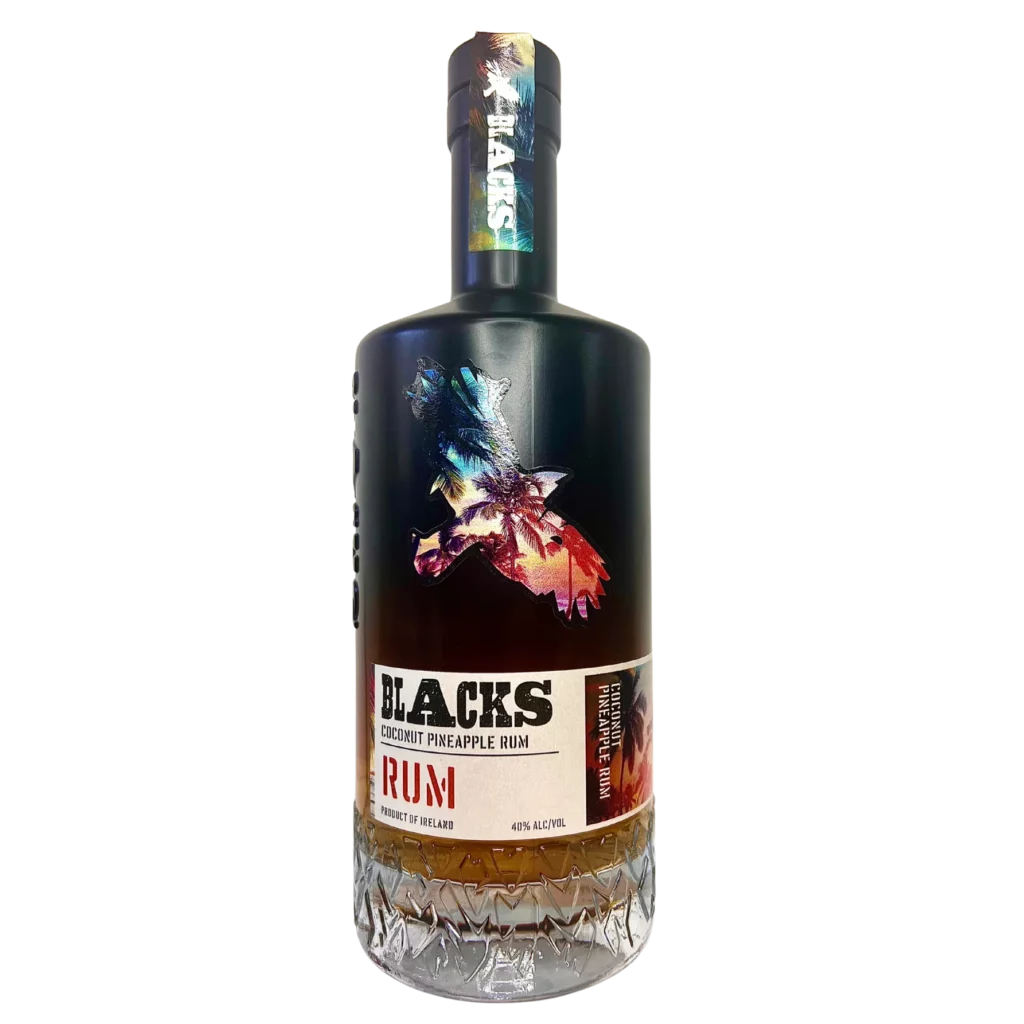 Blacks Coconut & Pineapple Rum — tropical rum with coconut and pineapple, perfect for cocktails.
