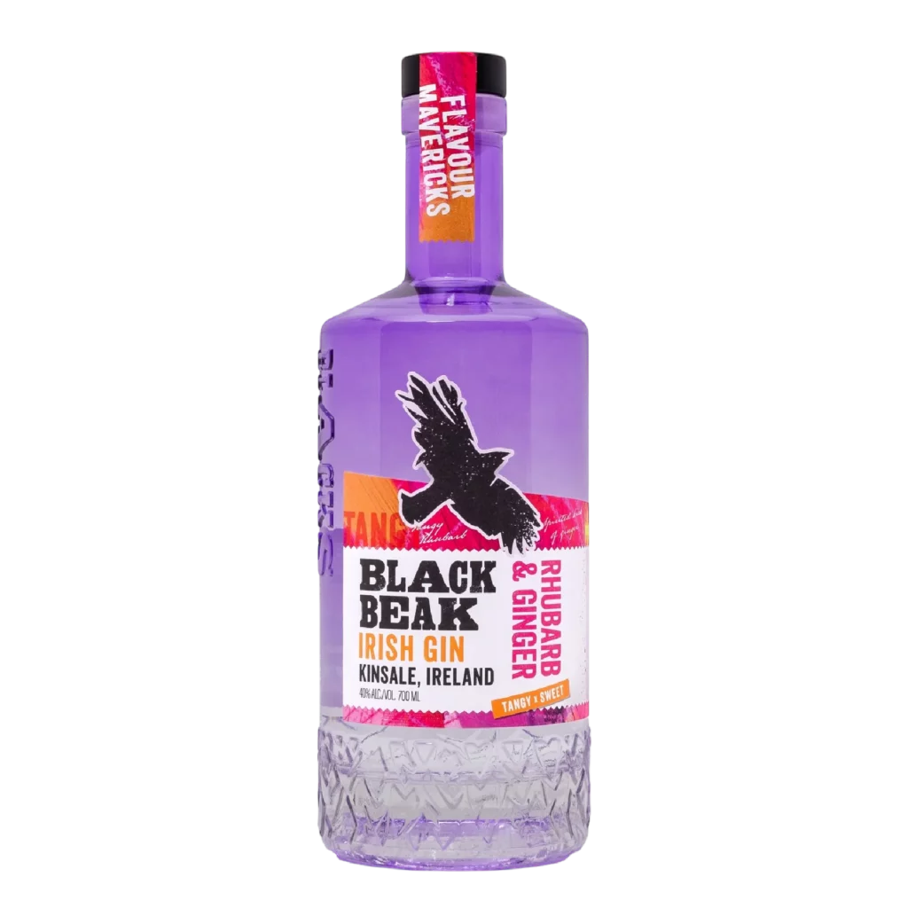Black Beak Rhubarb & Ginger Gin — frisse rabarber en pittige gember; perfect voor zomerse cocktails.