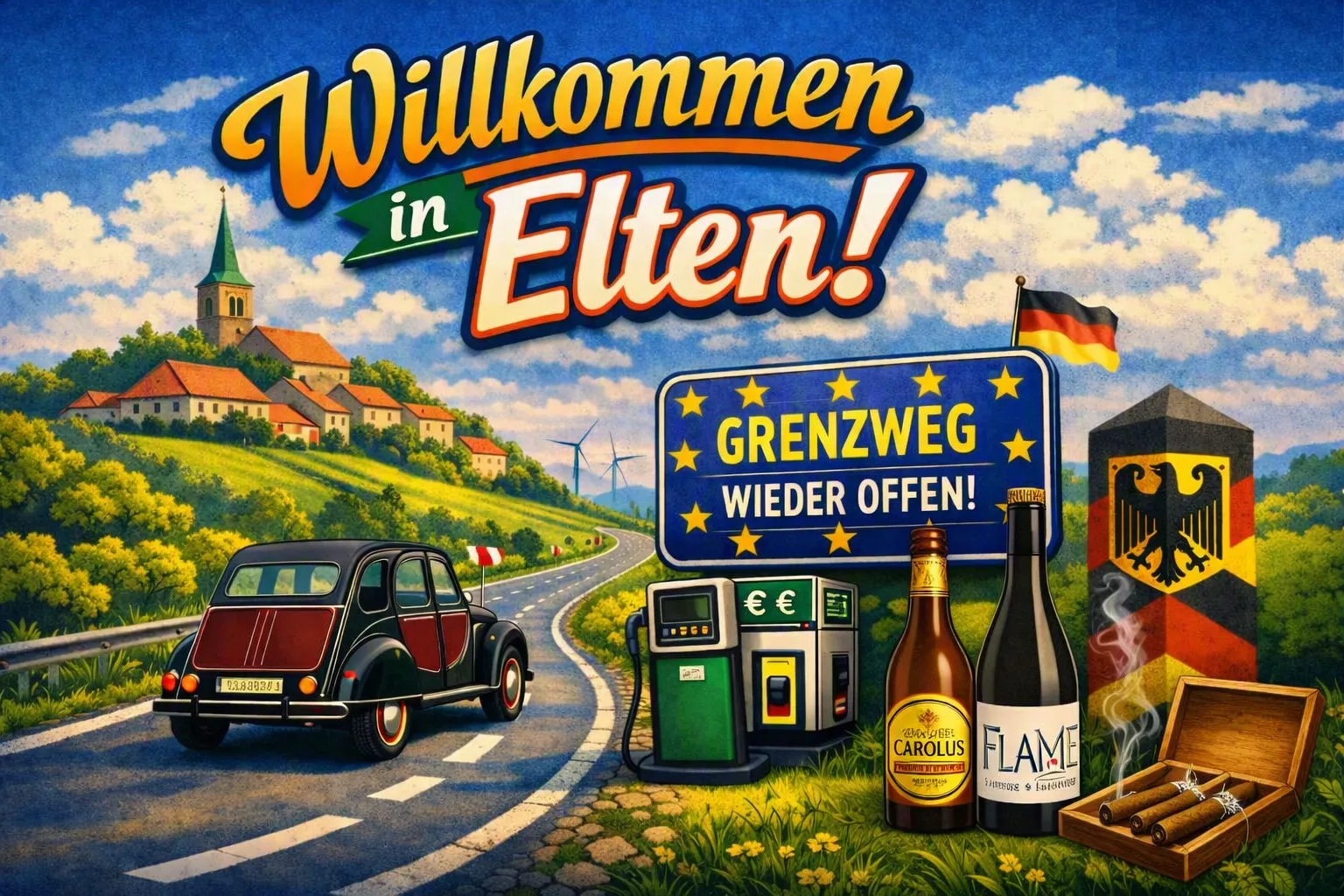 Grensweg Beek–Elten weer open: nóg makkelijker naar Elten voor tanken, tabak & Ad Fundum